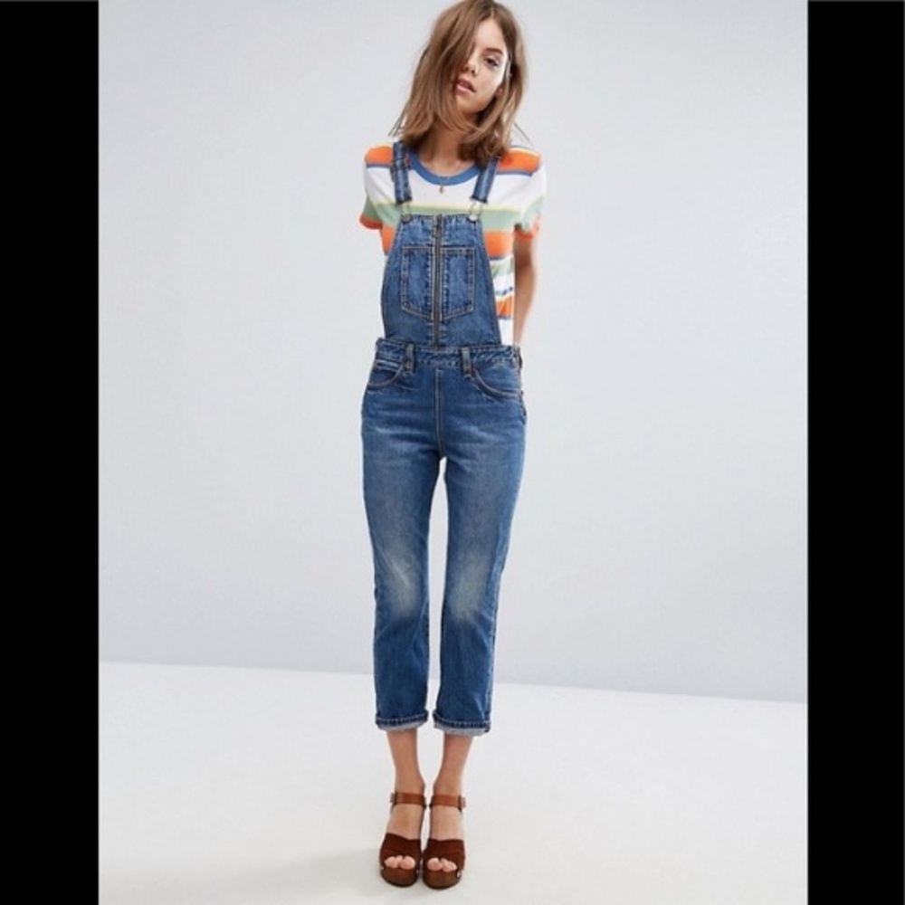 Levi's Orange Tab Zip Font Overalls